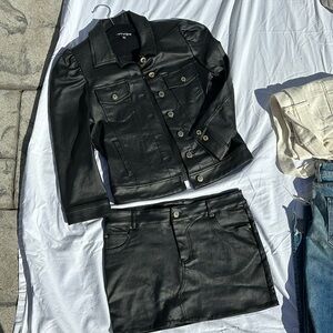 Retrofete Leather Jacket and Skirt